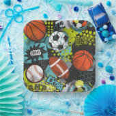 スポーツ誕生日パーティーIスポーツボール ペーパープレート (パーティー)