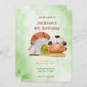 スポーツ誕生日会 招待状 (正面/裏面)