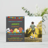 スポーツ誕生日招待状と写真 招待状 (スタンド正面)