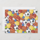 スポーツ誕生日招待状と写真 招待状 (裏面)