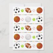 スポーツ誕生日招待状オールスタースポーツパーティー 招待状 (裏面)