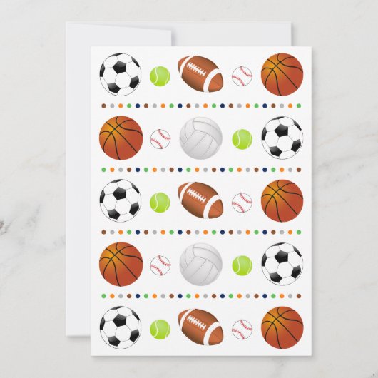 スポーツ誕生日招待状オールスタースポーツパーティー 招待状 (裏面)