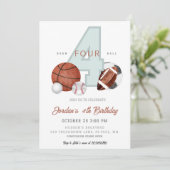 スポーツ誕生日招待状テンプレート、レッツワンザ 招待状 (スタンド正面)