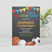 スポーツ誕生日招待状/スポーツ招待状 招待状 (スタンド正面)