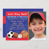スポーツ誕生日招待状 招待状 (正面/裏面)