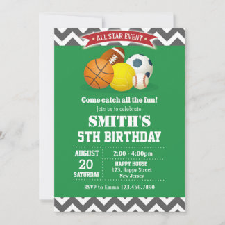 スポーツ誕生日招待状 招待状