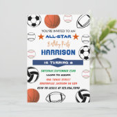 スポーツ誕生日招待状- Baseball-basketball 招待状 (スタンド正面)