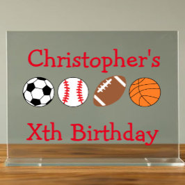 スポーツ誕生日 アクリルサイン