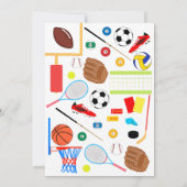 スポーツ誕生日 カラフル 招待状 (裏面)