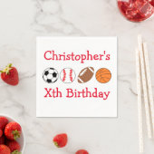 スポーツ誕生日 スタンダードカクテルナプキン (インサイチュ)