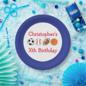 スポーツ誕生日 ペーパープレート (パーティー)