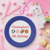スポーツ誕生日 ペーパープレート (パーティー)