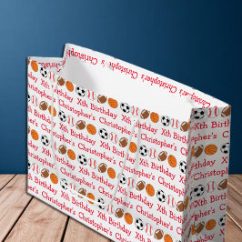 スポーツ誕生日 ラージペーパーバッグ