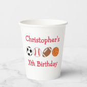 スポーツ誕生日 紙コップ (正面)