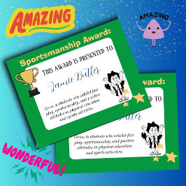 スポーツ賞スポーツマンシップのクラス証明書