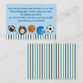 スポーツ赤ちゃんシャワーブックリクエストカード エンクロージャーカード (正面/裏面)