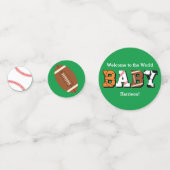 スポーツ赤ちゃんシャワー共同グリーン男女兼用 コンフェッティ (裏面)