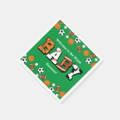 スポーツ赤ちゃんシャワー共同グリーン男女兼用 スタンダードカクテルナプキン (角)