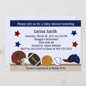 スポーツ赤ちゃんシャワー/バースデーパーティ招待状 招待状 (正面/裏面)