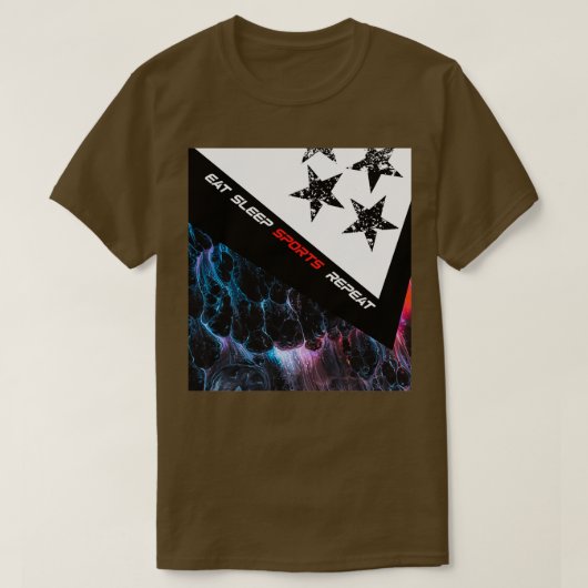 スポーツ赤と黒の溶岩のデザイン Tシャツ (デザイン正面)