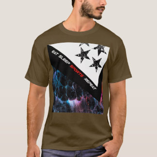 スポーツ赤と黒の溶岩のデザイン Tシャツ