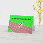 スポーツ走ことわざは時計に対して カード (黄色い花)