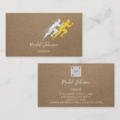 スポーツ走コーチアスリートロゴインストラクターQRコード 名刺 (正面/裏面)