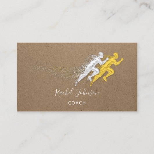 スポーツ走コーチアスリートロゴインストラクターQRコード 名刺 (正面)