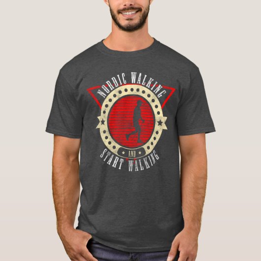 スポーツ選手のウォーキング 伝統的なおもしろさ Tシャツ (正面)