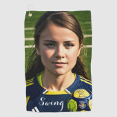 スポーツ選手ガールスイングゴルフタオル ゴルフタオル (正面)