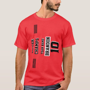 スポーツ選手サッカーのチャンピオンパーソナライズされたレッド Tシャツ