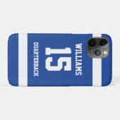 スポーツ選手ロイヤルブルーとホワイト Case-Mate iPhoneケース (裏面(横))