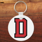 スポーツ選手 |文字D |赤黒 キーホルダー (正面)