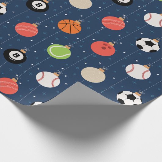 スポーツ野球サッカーおもしろいクリスマスデコレーション ラッピングペーパー (角)
