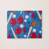 スポーツ野球ファンアスリート模様 ジグソーパズル (横)