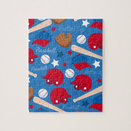 スポーツ野球ファンアスリート模様 ジグソーパズル (縦)