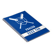 スポーツ野球ファン編集可能スポーツカラー、 ノートブック (右側)