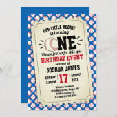 スポーツ野球リトルルーキーチケットブルー 招待状 (正面/裏面)