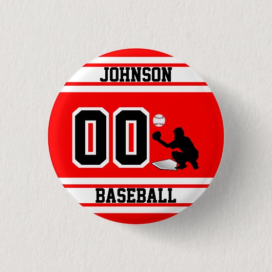 スポーツ野球 – 捕手 – 自分のスポーツを作成 缶バッジ (正面)