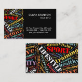 スポーツ関連の単語パターン 名刺 (正面/裏面)