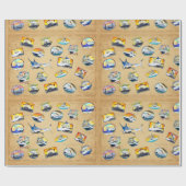 スポーツ魚釣りボート&スポーツフィッシュ ラッピングペーパー (フラット)
