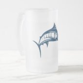 スポーツ魚釣りメカジキ フロストグラスビールジョッキ (正面左)