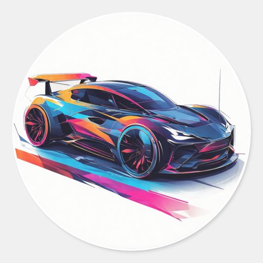 スポーツ鮮やかカー ラウンドシール (正面)