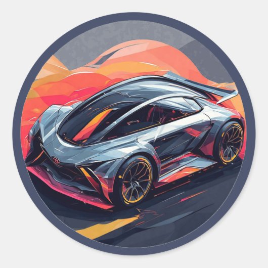 スポーツ鮮やかカー ラウンドシール (正面)