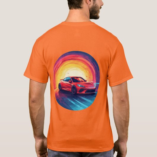 スポーツ鮮やかカー Tシャツ (裏面)