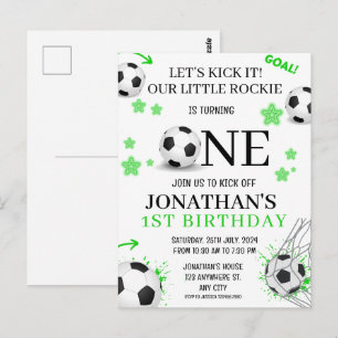 スポーツ1歳の誕生日サッカー ポストカード