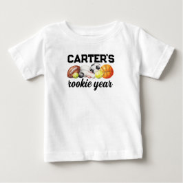 スポーツ1歳の誕生日 ルーキーイヤー ベビーTシャツ