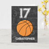 スポーツ17th誕生日バスケットボール カード (黄色い花)