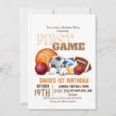 スポーツ1st誕生日パーティースポーツ第1誕生日 招待状 (正面)