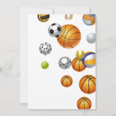 スポーツ1st誕生日パーティースポーツ第1誕生日 招待状 (裏面)